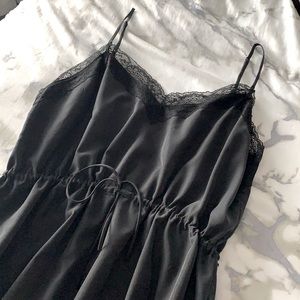 Zara flowy black tank camisole with lace detail